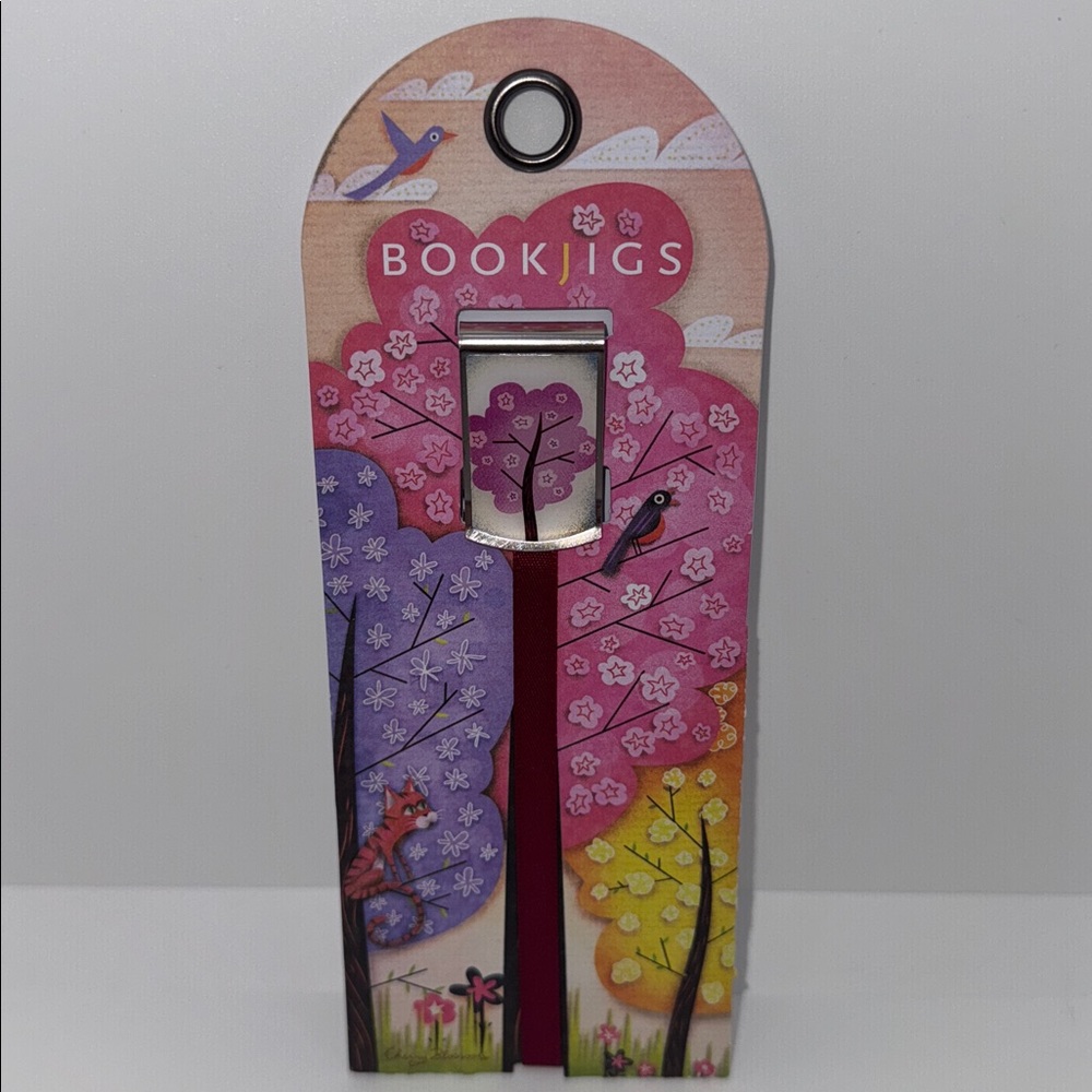 BookJigs Ribbon Clip Bookmark Cherry Blossom Design Pink NEW